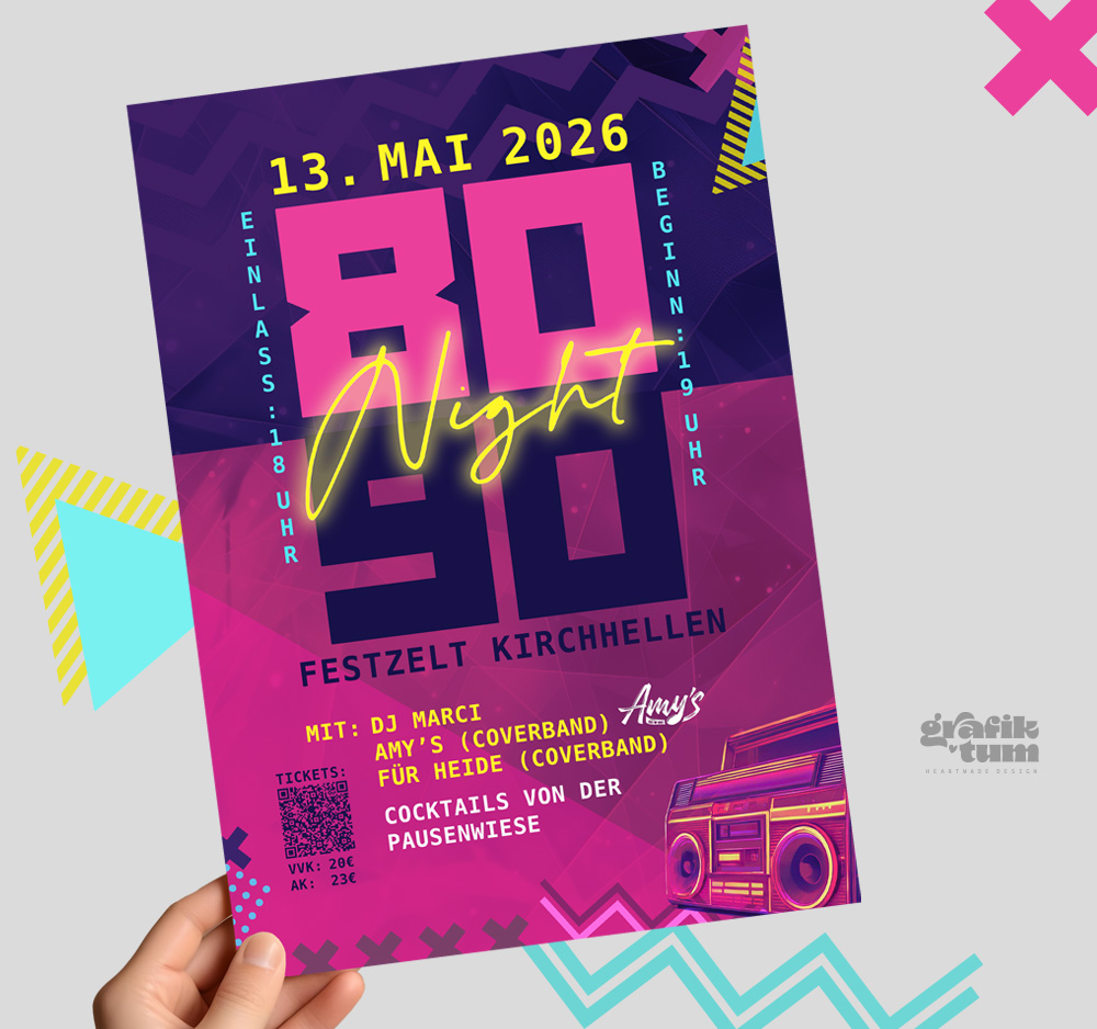 80er 90er Party Flyer Kirchhellen